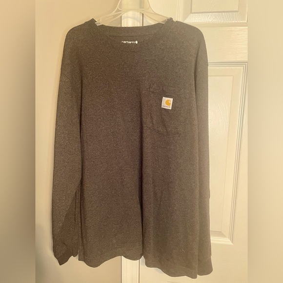 Carhartt Other - Carhartt Men's Long Sleeve T-Shirt Dark Gray Loose Fit Pocket Tee Large
